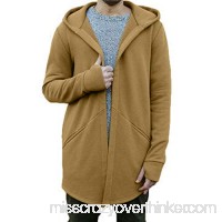 MISYAA Black Jackets for Men Solid Hoodie Long Sleeve Muscle Sweatshirt Hooded Cardigan Masculinity Gift Mens Tops Khaki B07M77ZCB3